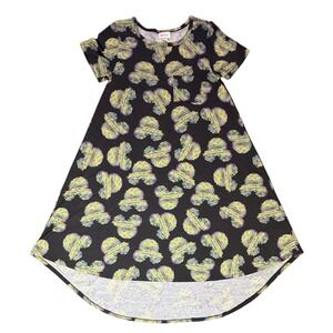 LuLaRoe Casual Dress Mickey‎ Mouse Print Short Sleeve Black XXS